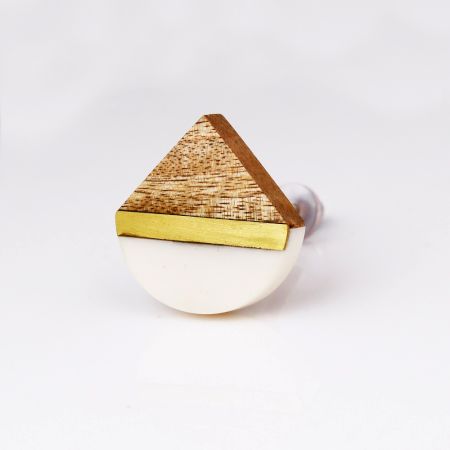 White Resin Drop Wooden Dresser Knobs