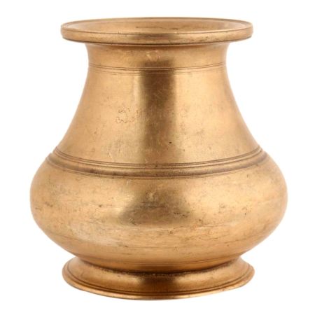 Handmade Golden Brass Pot From Tamil Nadu