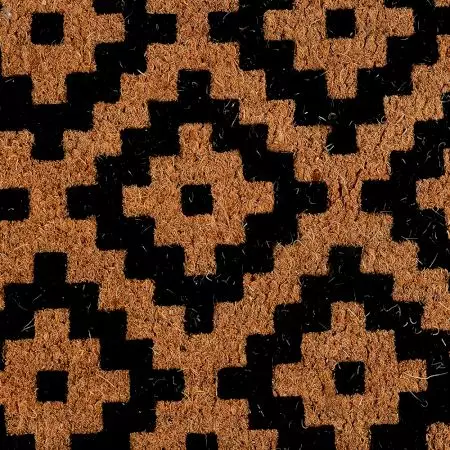Brown And Black ART Diamond Premium Coir Double Door Mat