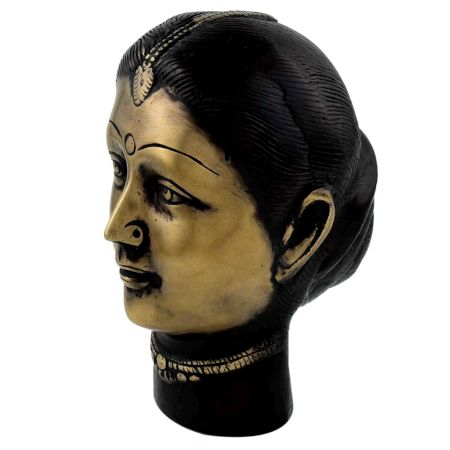 Handmade Black And Golden Gangaur or Gauri Face Statue For Gifting