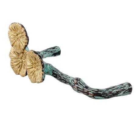 Multicolored Brass Door Handle Handcrafted Branch And Flower Design