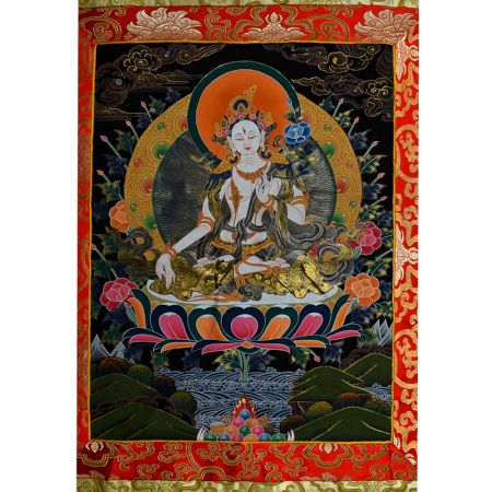 Tibetan Thangka Painting Of Vajrasatwa Deity