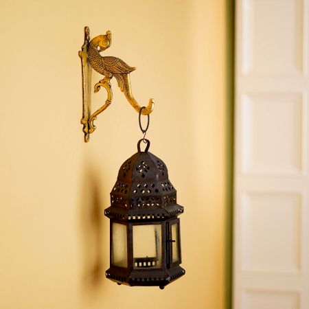 Brass Golden Peacock Design Wall Bracket