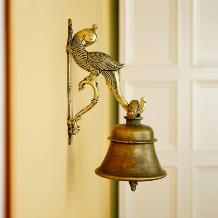 Brass Golden Peacock Design Wall Bracket
