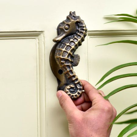 Antique Sea Horse Iron Door Knocker
