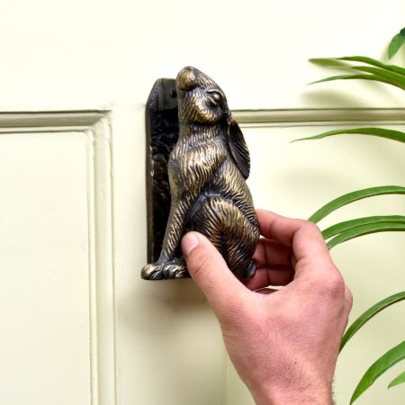 Antique Sitting Rabbit Iron Door Knocker