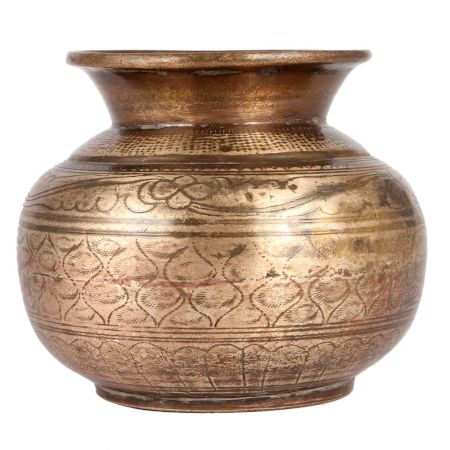Brass Water Pot With Faded Design