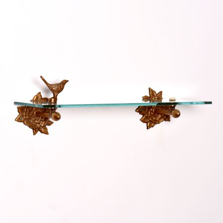 Brass Bird Figurine Bracket for Wall Shelves