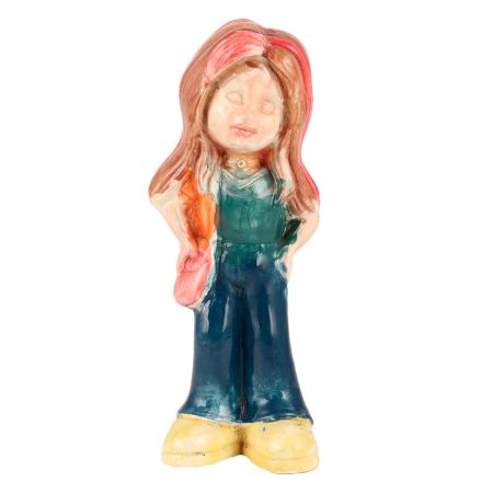 Porcelain Doll Little Girl in Blue DressÂ And Red Hair