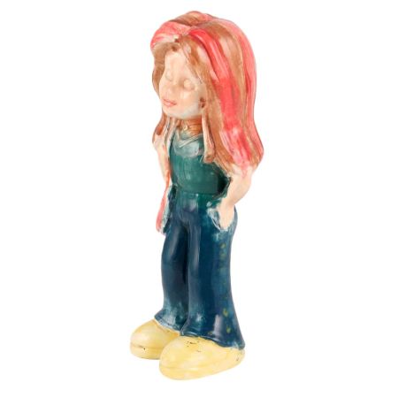 Porcelain Doll Little Girl in Blue DressÂ And Red Hair