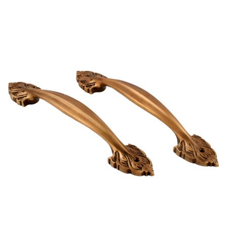 Brass European Design Door Handles In Pair