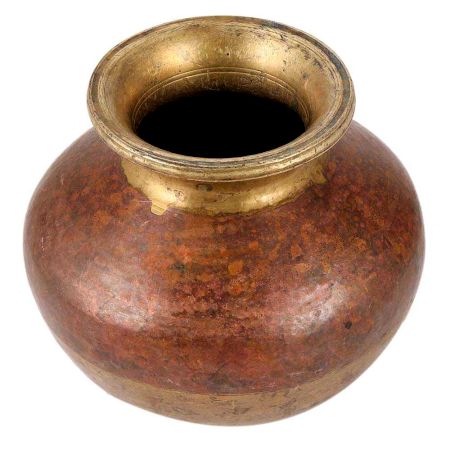 Brass And Copper Ganga Jamuna Pot