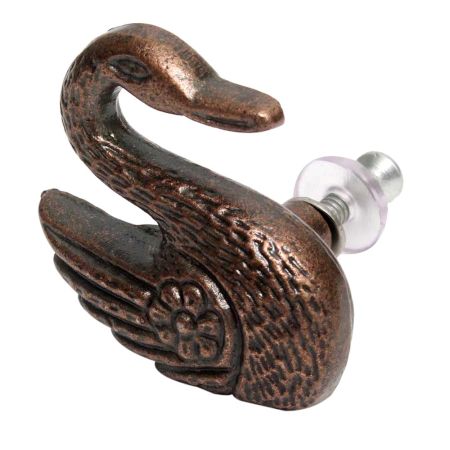 Antique Swan Iron Cabinet Knobs