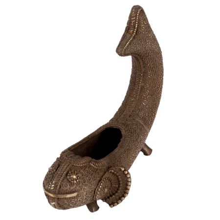 Brass Ash Tray Candle StandÂ WithÂ Fish Figure
