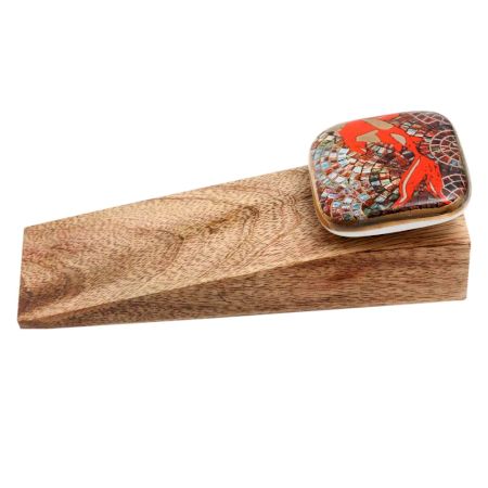 Gold Fish Ceramic Wooden Door Stopper