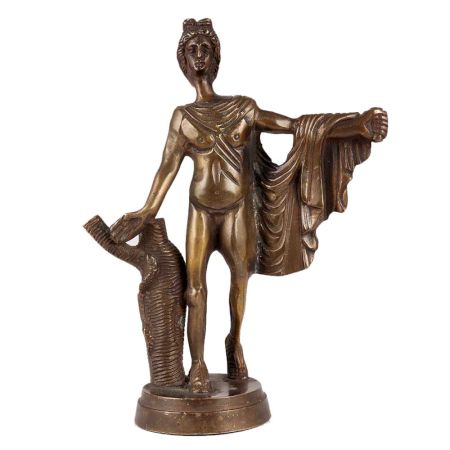 Old Brass Statue Of Greek Youth