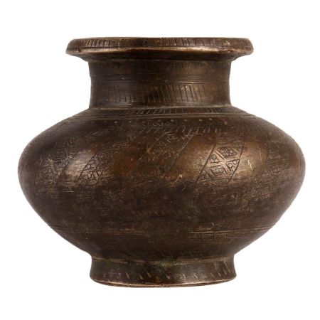 Old Brass Embossed Pattern Water Pot