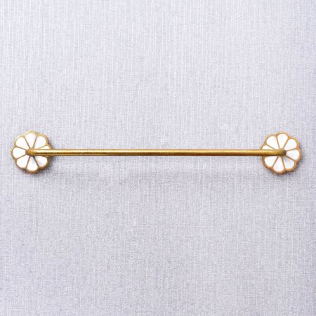 Brass Mother of Pearl Bathroom Towel Bar