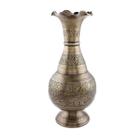Brass Flower vaseÂ With Intricate Floral Design