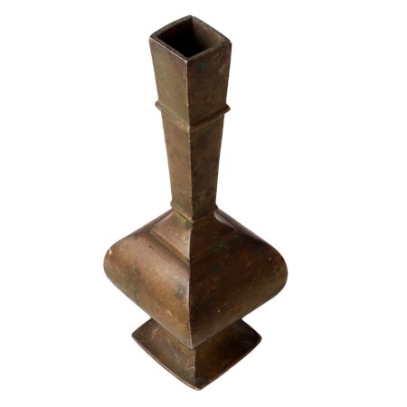 Vintage BrassÂ Vase in a Rustic Style