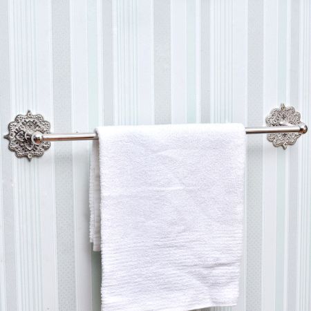 Silver Brass Towel Rail Bathroom Single Towel Bar