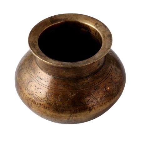 Brass CarvedÂ Hindu Pooja Holy Water Pot OrÂ Kalash
