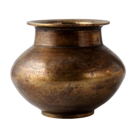 Brass CarvedÂ Hindu Pooja Holy Water Pot OrÂ Kalash