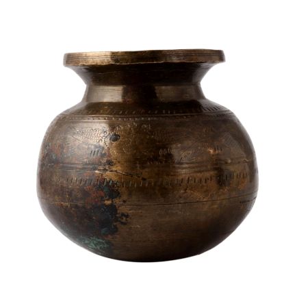Vintage Brass Sacred Water Matka Pot