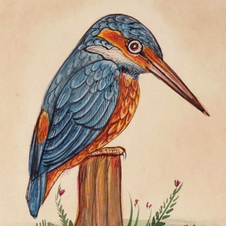 The Kingfisher Watercolor Bird Painting
