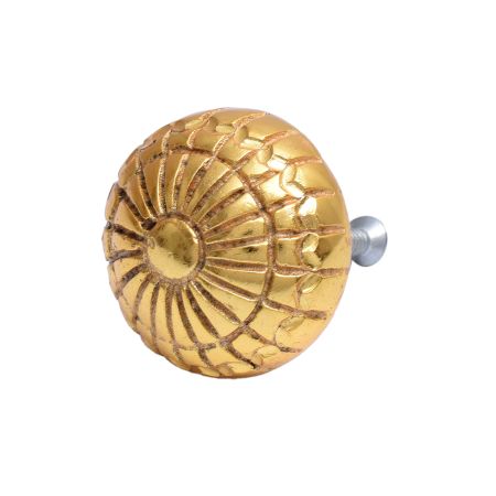 Carved Round Abstract Aluminum Knob