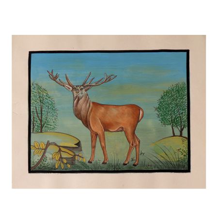 Watercolor Wildlife Deer Painting