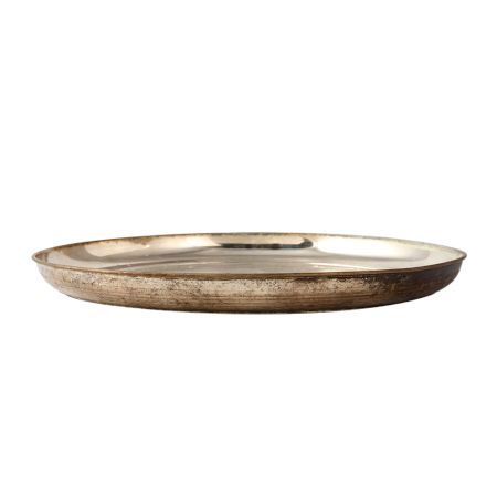 Handmade Pure Brass Plate In Silver Finish