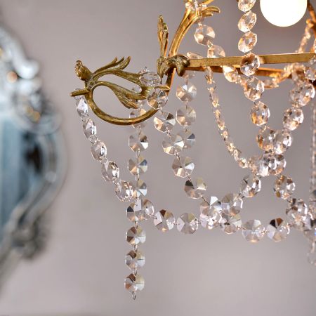 Clear GlassÂ Garland Strand Chandelier Hanging With 50 Crystal Drop (57 Inch)
