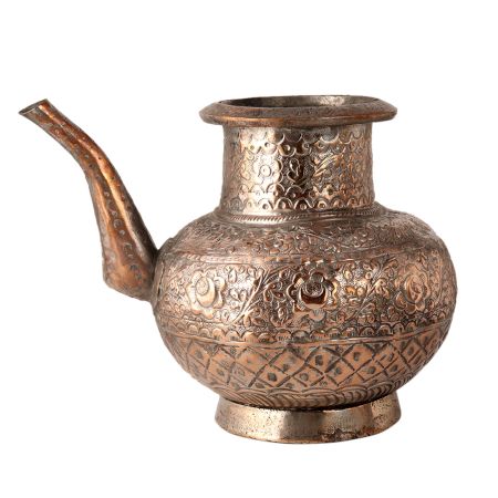 Handmade Holy Water Pot with Floral Motif