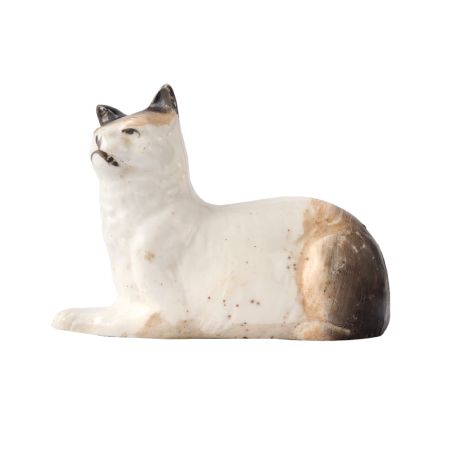 White  Porcelain Miniature Cat Figurine