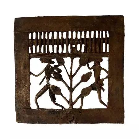 Brass Decorative Brass Wall Hanging Of A Tribal Couple