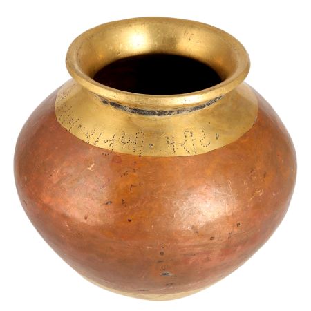 Indian Brass Ganga Jamuna Holy Water Pot