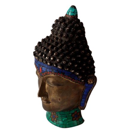 Brass Gautam Buddha Statue With Colorful Stones