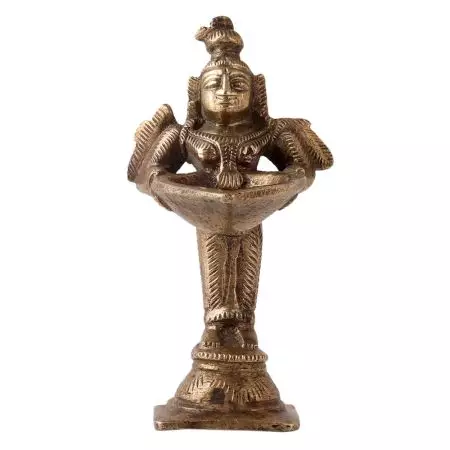 Auspicious Deep Lakshmi Statue in Antique Finish