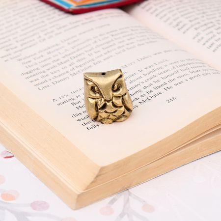 Antique Golden Brass Wise Owl Incense Stick Holder