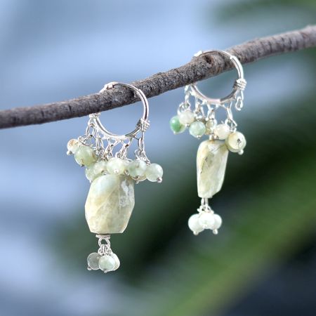 92.5 Sterling Silver Drops and Danglers With Labradorite Beads