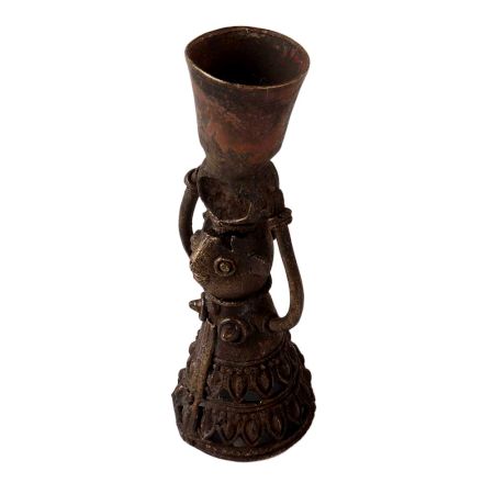 Brass Doll Candle Stand in Folk Art
