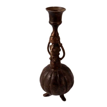 Handmade Brass Candle Stand in Folk Art for Home Decor