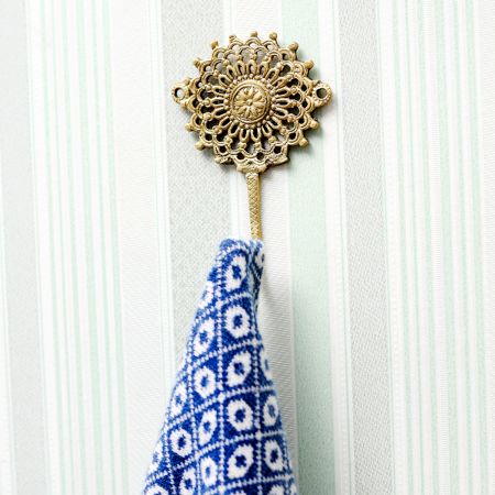Single BrassÂ Sunflower Wall Hook