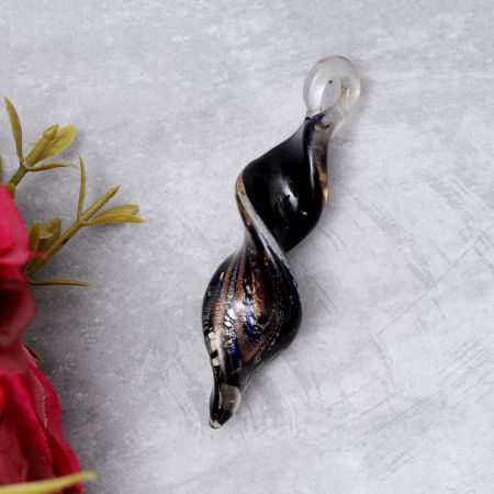 Lampwork Multicolor Twist Leaf Glass Pendant for Necklace - 1 Piece