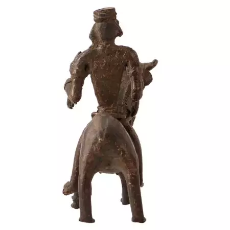 Vintage Brass Animal & Rider Statue for Decor