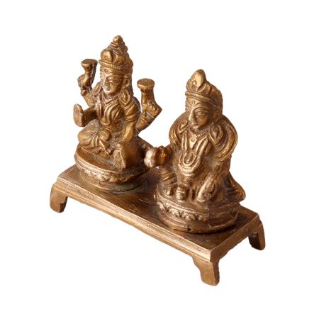 Brass Mata Lakshmi With Lord Kuberan Statue