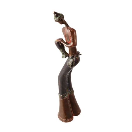 Jazz Band Drummer Brass Statue