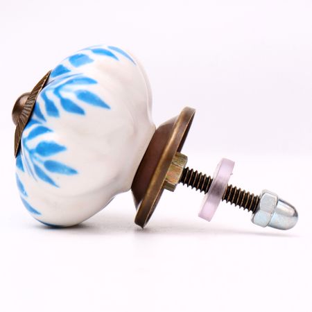 Old Turquoise Leaf Dresser Knob