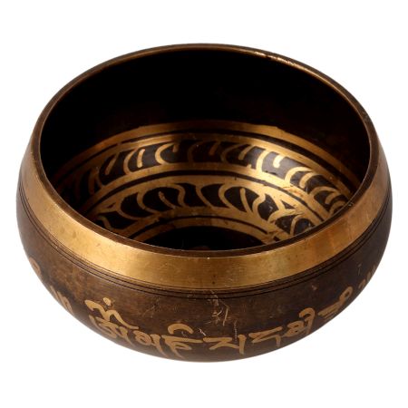 Buddhist Singing Bowl Engraved with Om Symbol
